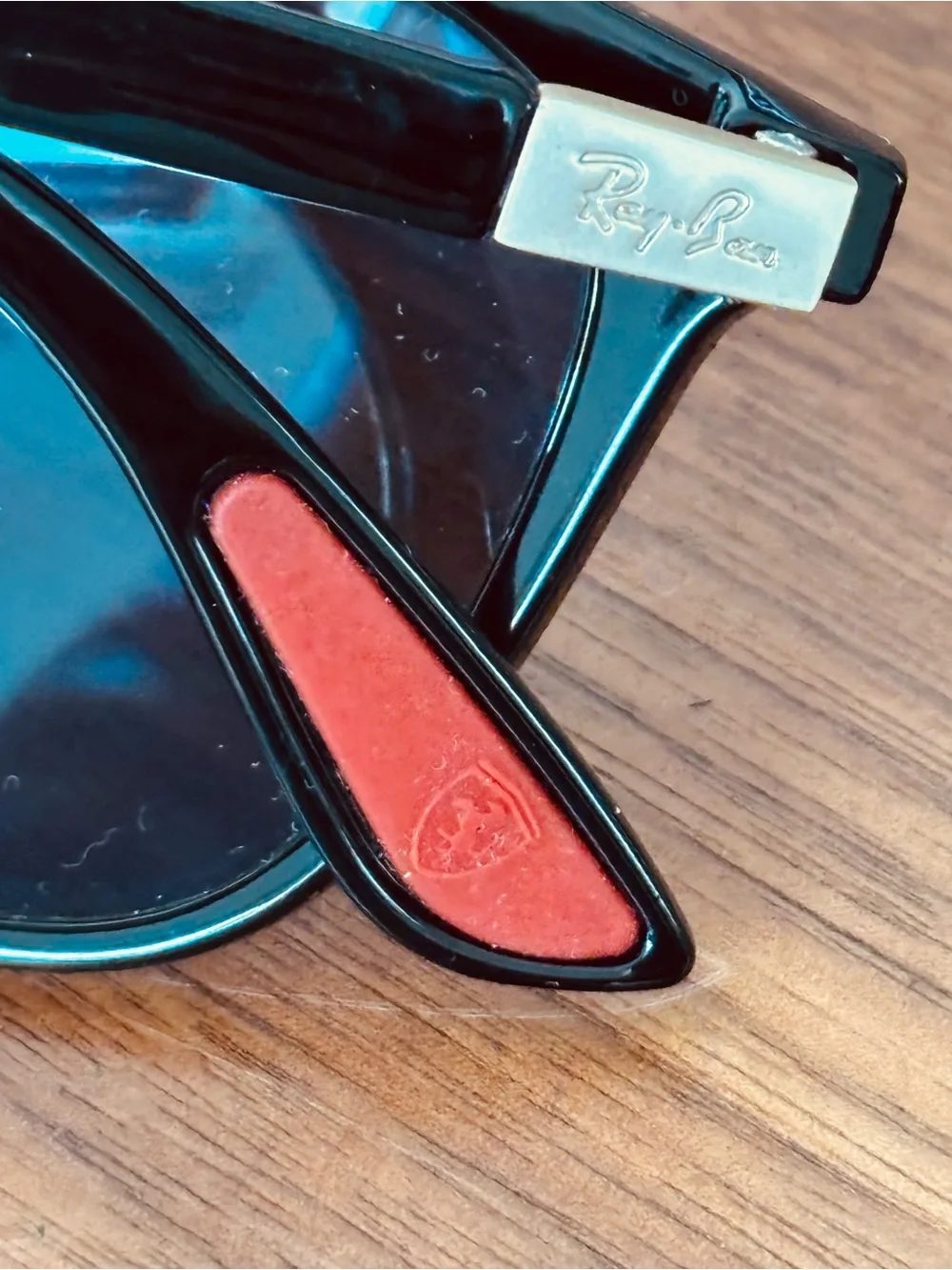 Ray-Ban x Scuderia Ferrari Black Frame, Blue Lens Sunglasses made in Italy